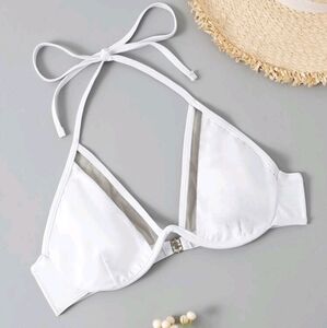 NWT White Halter Bikini Top‎